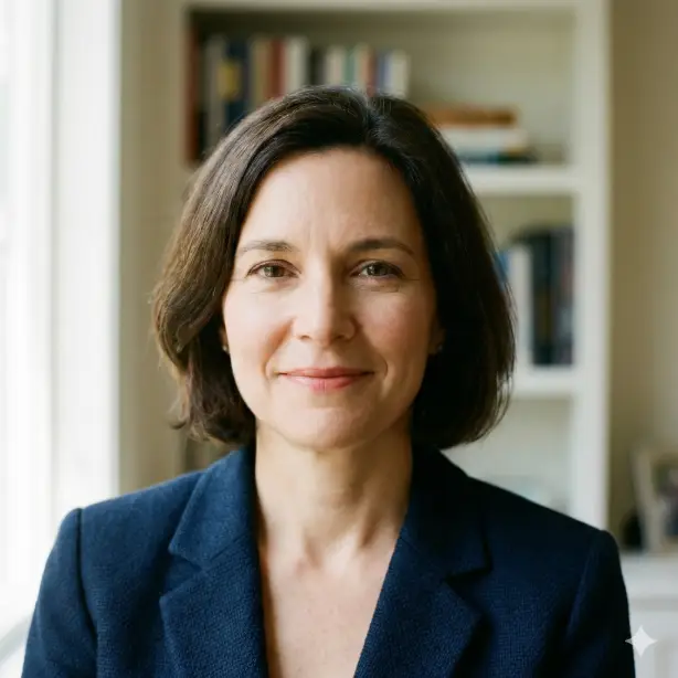 Create a realistic LinkedIn profile photo of a professional person with a warm, approachable expression and gentle smile. Frame the image from head to shoulders with proper spacing. Use natural daylight with soft contrast and accurate skin tones. Keep the background simple and uncluttered, ensuring high realism and a square 1:1 format.