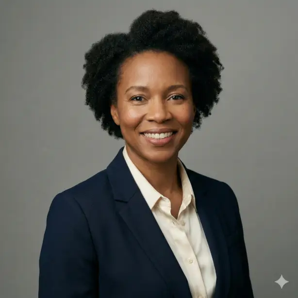 Create a realistic LinkedIn profile photo of a professional person captured in a studio-style setting, framed from the shoulders up with balanced composition. Use soft, diffused lighting that evenly illuminates the face and avoids harsh shadows. Keep the background plain and neutral to maintain focus on the subject. Ensure natural facial texture, professional attire, high sharpness, and a square 1:1 aspect ratio.