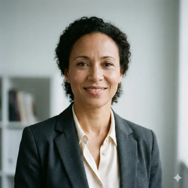 Create a realistic LinkedIn profile photo of a professional person shown from the shoulders up with a polished and composed appearance. Use soft, balanced lighting that highlights facial features naturally without harsh shadows. Place the subject against a clean, neutral background with slight depth blur. Maintain professional clothing, realistic skin texture, sharp focus, and a square 1:1 aspect ratio.