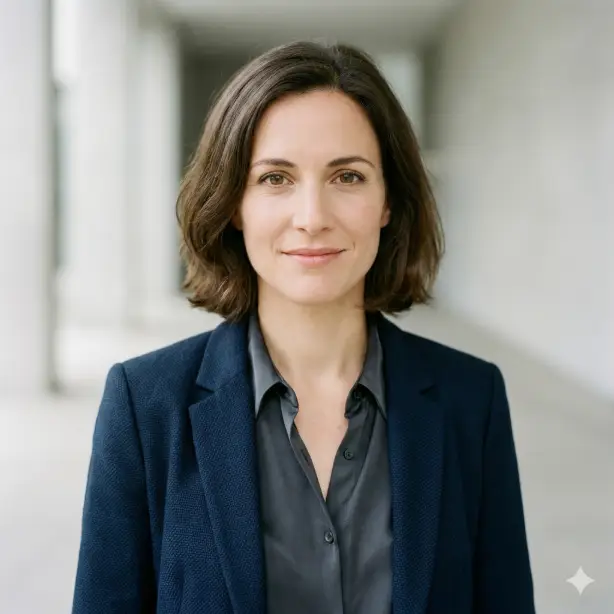 Create a realistic LinkedIn profile photo of a confident professional with a calm, approachable expression and direct eye contact. Frame the image from head to shoulders with proper spacing for circular cropping. Use clean natural lighting and a minimalist background with subtle blur. Maintain accurate skin tones, realistic details, professional clothing, and a square 1:1 format.