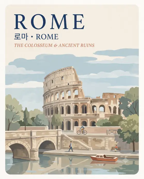rome travel poster