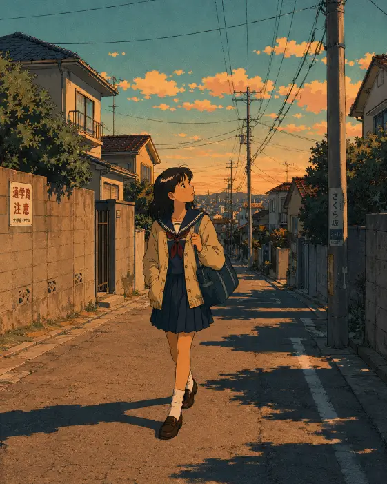 1. Girl on a Quiet Sunset Street