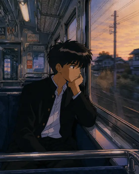 2. Boy Looking Out a Train Window