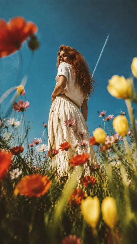 Wildflower Field from Below