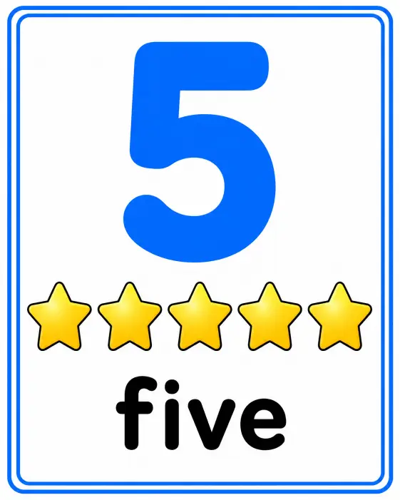 2. Number Five Counting Flashcard