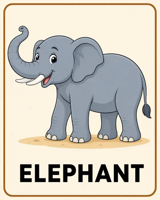 4. Wild Animal Flashcard