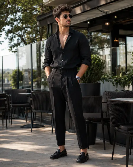 Relaxed Linen Look at a Restaurant Terrace