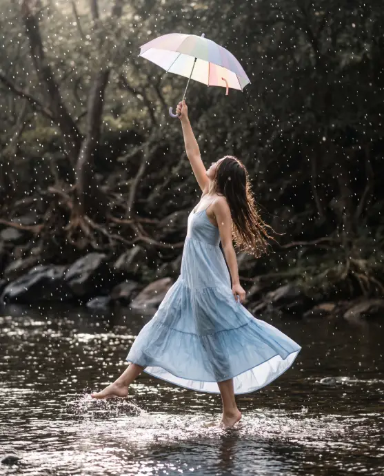 4. White Dress in Shallow Water