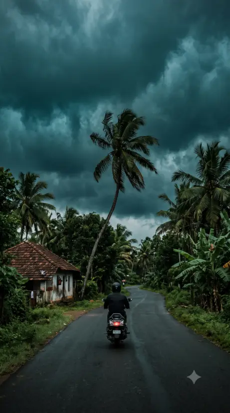 11. Scooter Ride Under a Storm Sky
