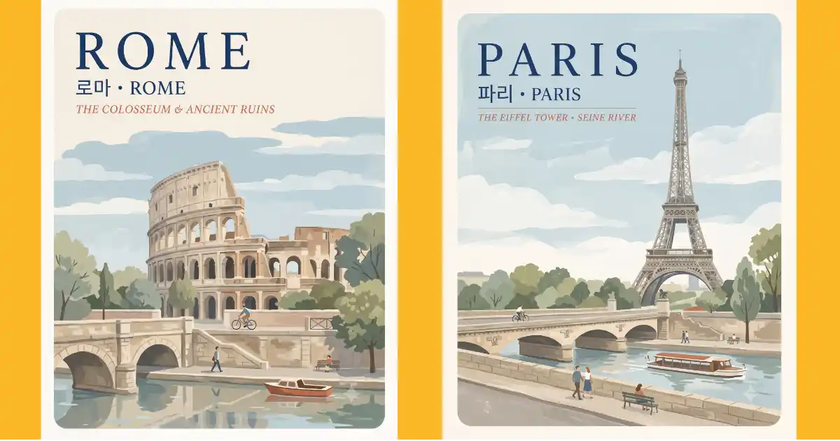 gemini vintage travel poster prompt