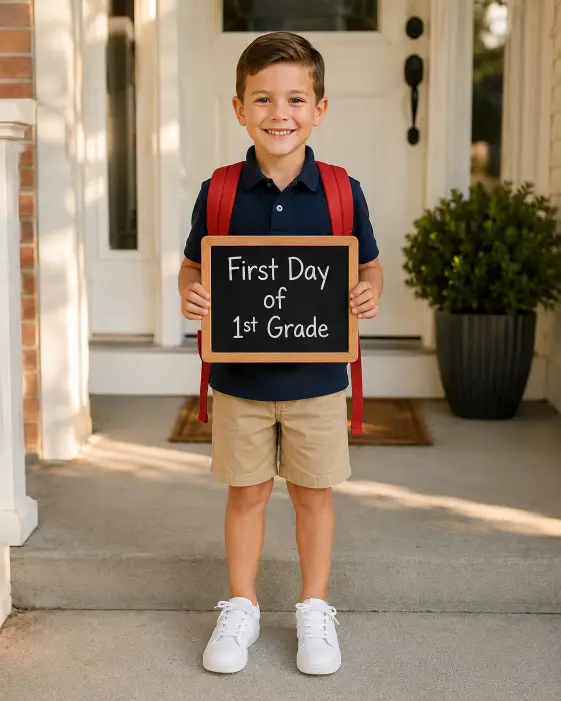 1. Front Door With a Chalkboard Sign
