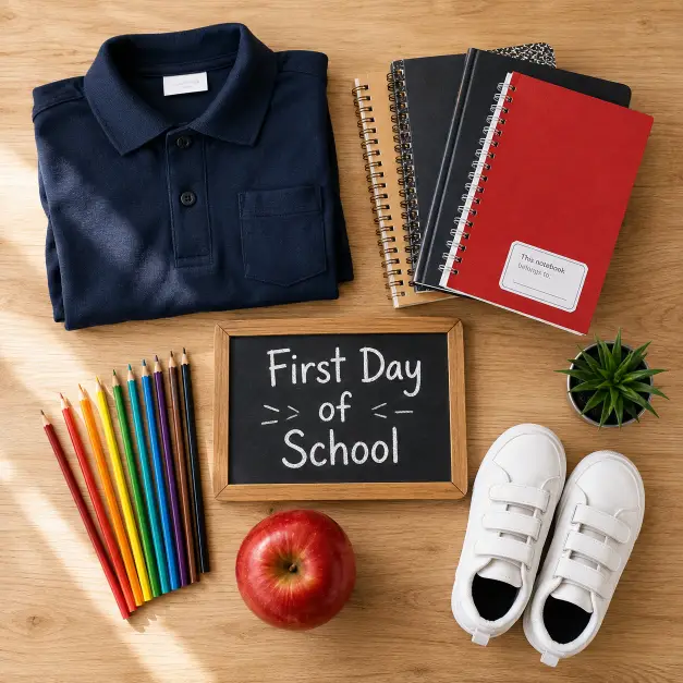 9. School Supplies Flat Lay