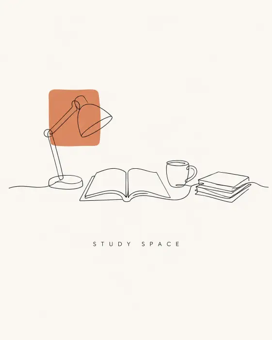 11. Minimal Line Art Desk Poster