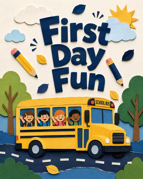 3. Cut Paper School Bus Poster