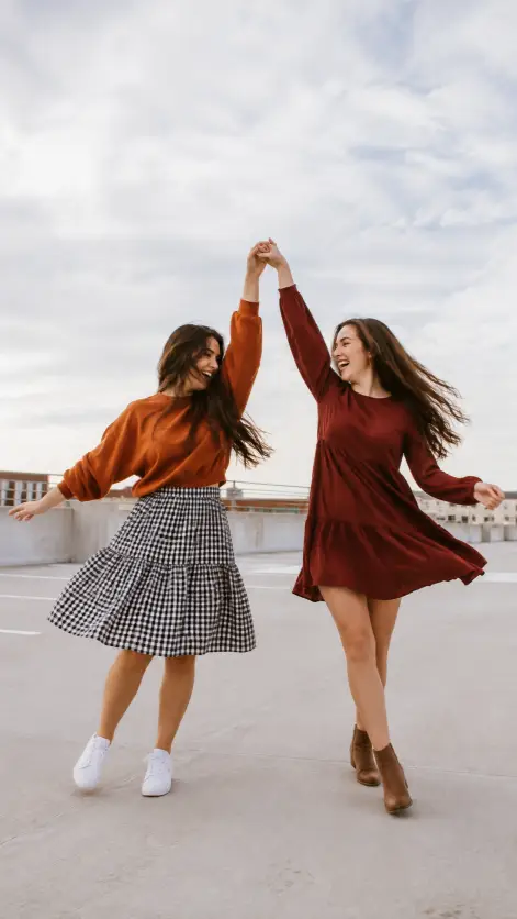 Rooftop Dancing in Fall Outfits
