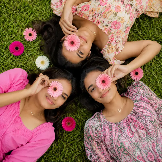 Flowers Over the Eyes on the Grass