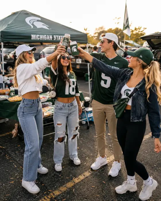 5. Friends Toasting in the Lot