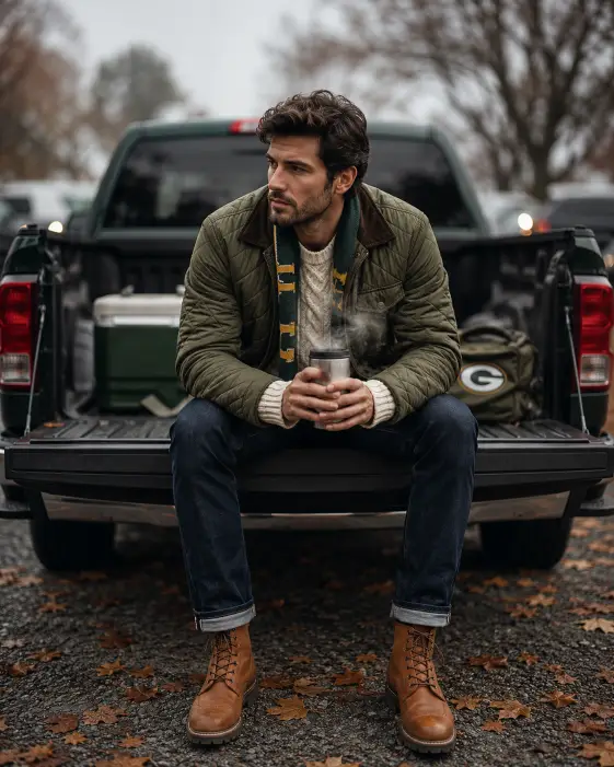 9. Cozy Fall Layers on the Tailgate