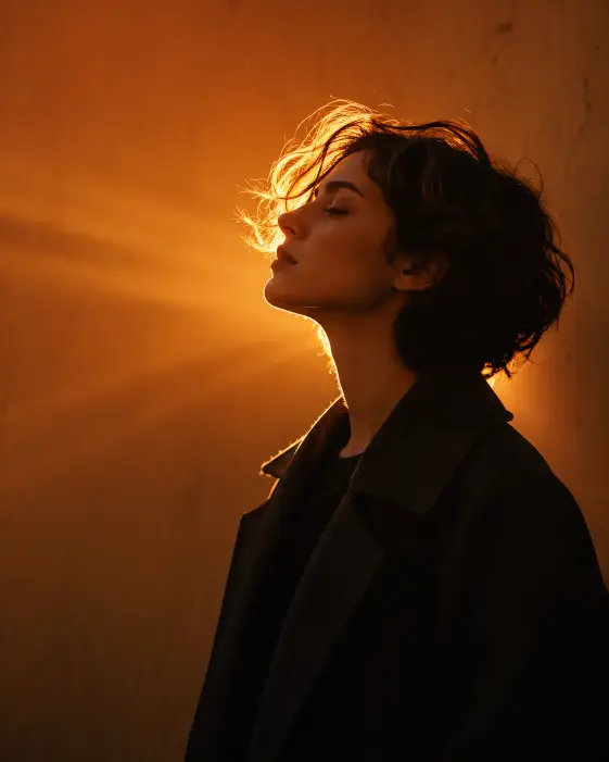 1. Backlit Profile Against a Glowing Wall