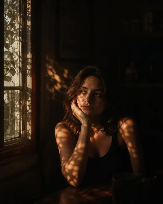 4. Warm Window Light and Dappled Shadows