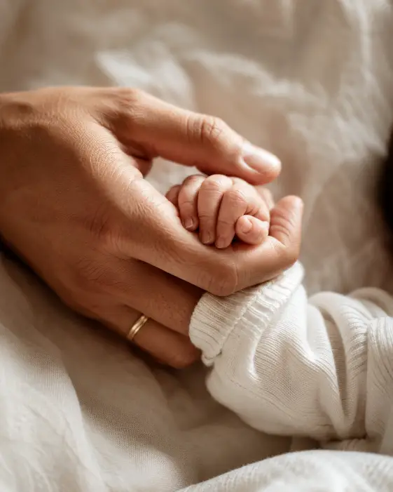 3. Parent's Hand Holding a Newborn Hand