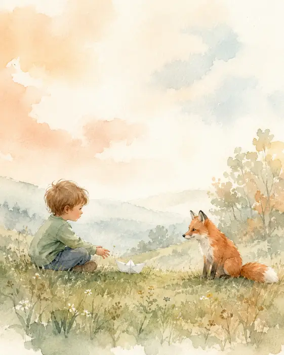 Loose Watercolor Wash With Lots of White Space