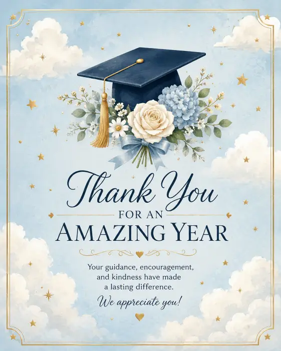 End of Year Graduation Card