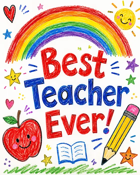 Cheerful Card from a Young Student