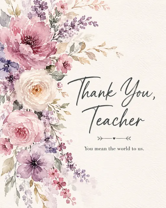 Floral Watercolor Card for Her