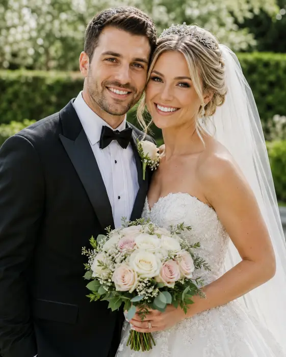 Classic Garden Portrait in a Black Tuxedo