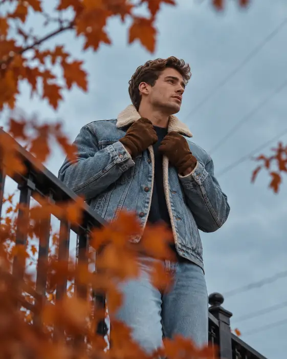 Denim Jacket by the Railing