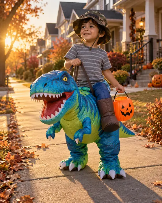 Inflatable Dinosaur Ride-On Costume