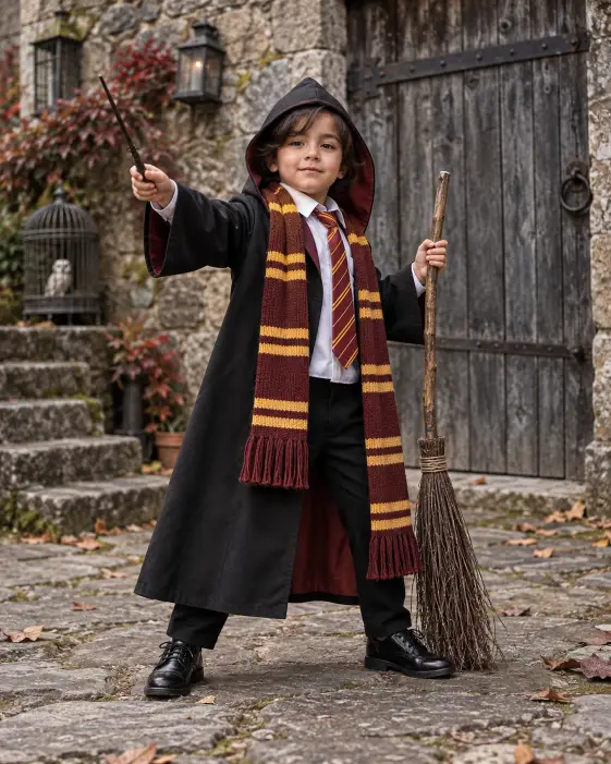 Young Wizard in a School Robe