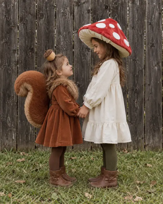 Squirrel and Toadstool Sibling Pair