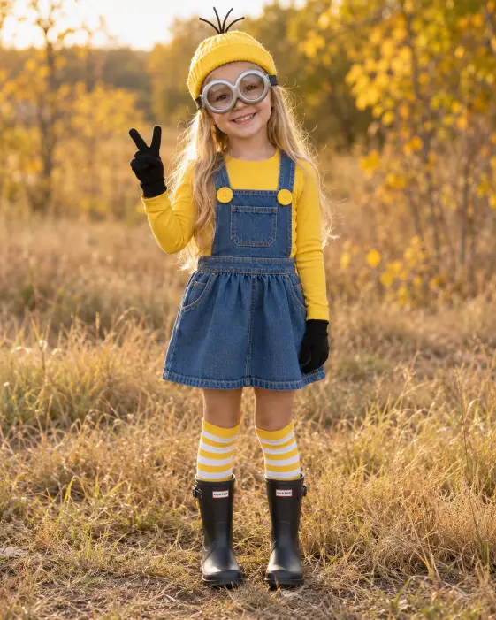 Yellow Goggles and Denim Pinafore