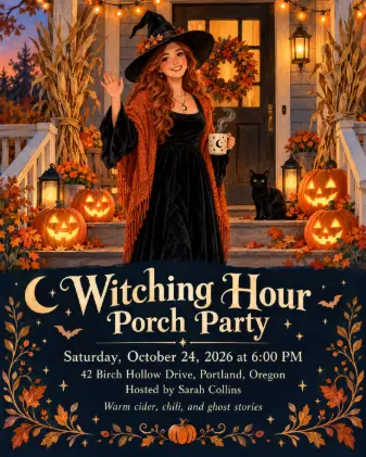 Witching Hour Porch Party Invitation