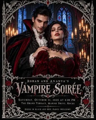Vampire Couple Soirée Invitation