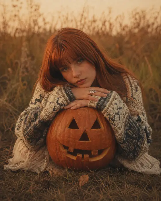 Cozy Pumpkin Patch Portrait