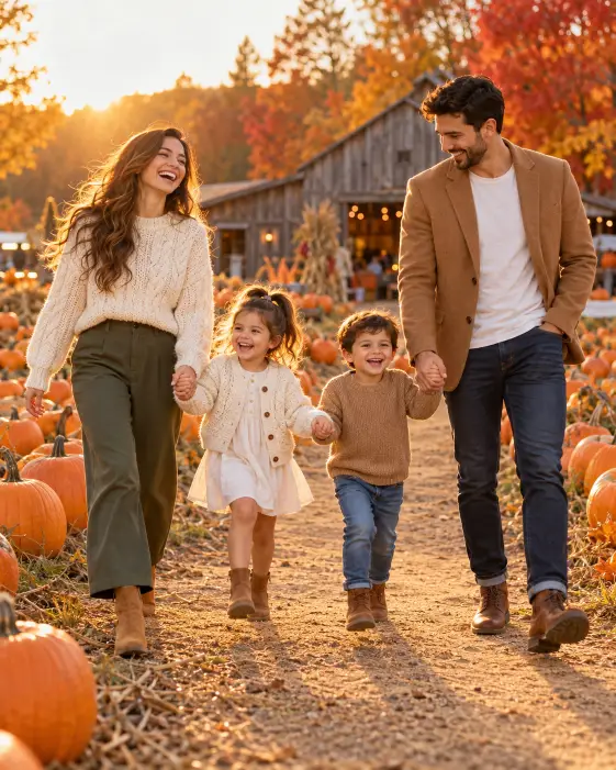 Golden Hour Walk Through the Pumpkin Rows