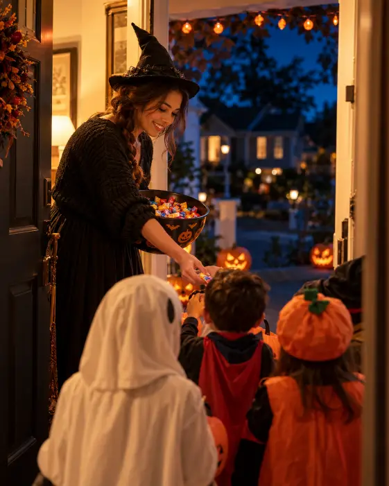 Handing Out Candy at the Doorway