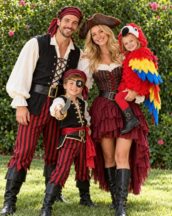 Pirate Crew with a Baby Parrot
