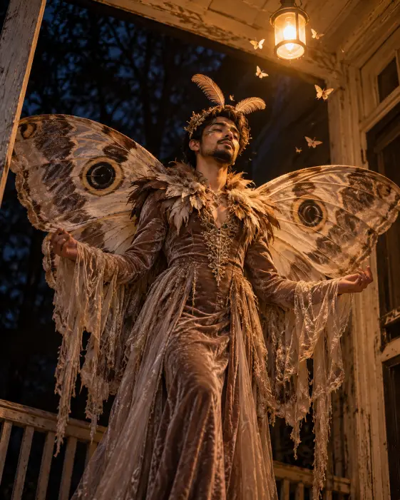 Moth Queen Under a Single Porch Light