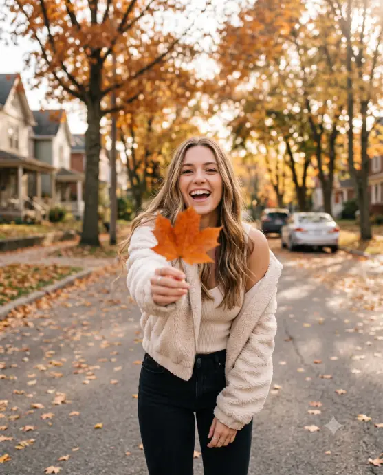 Holding a Maple Leaf Up to the Camera
