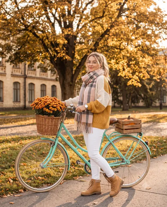 Vintage Bicycle With a Pumpkin Basket