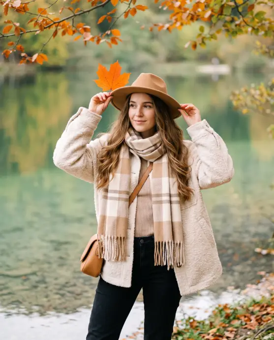 Lakeside Hat and Scarf Pose