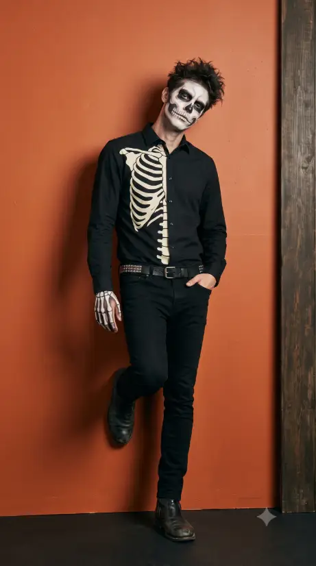 10. Skeleton Shirt Against the Orange Wall