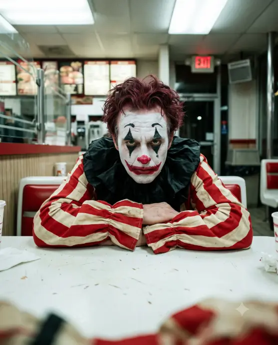 3. Creepy Clown at the Diner